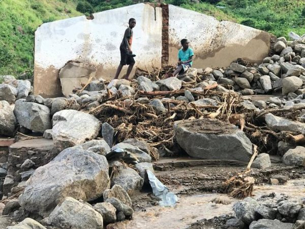 Figure 1. Heavy rain caused flooding, rockslides and landslides in Malawi’s Northern Region on 20 April 2019. Photo: DoDMA Malawi.