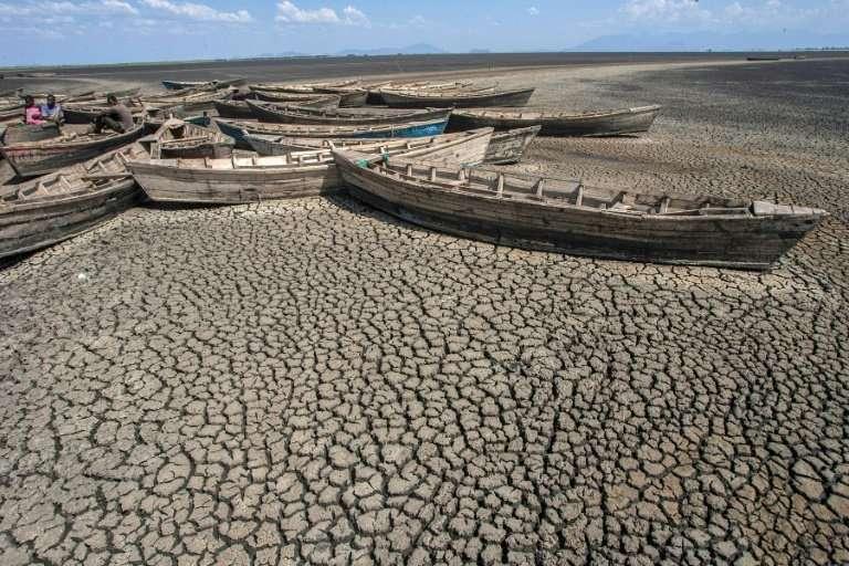 Figure 2. Dried Lake Chilwa, where fishing boats are no longer usable.