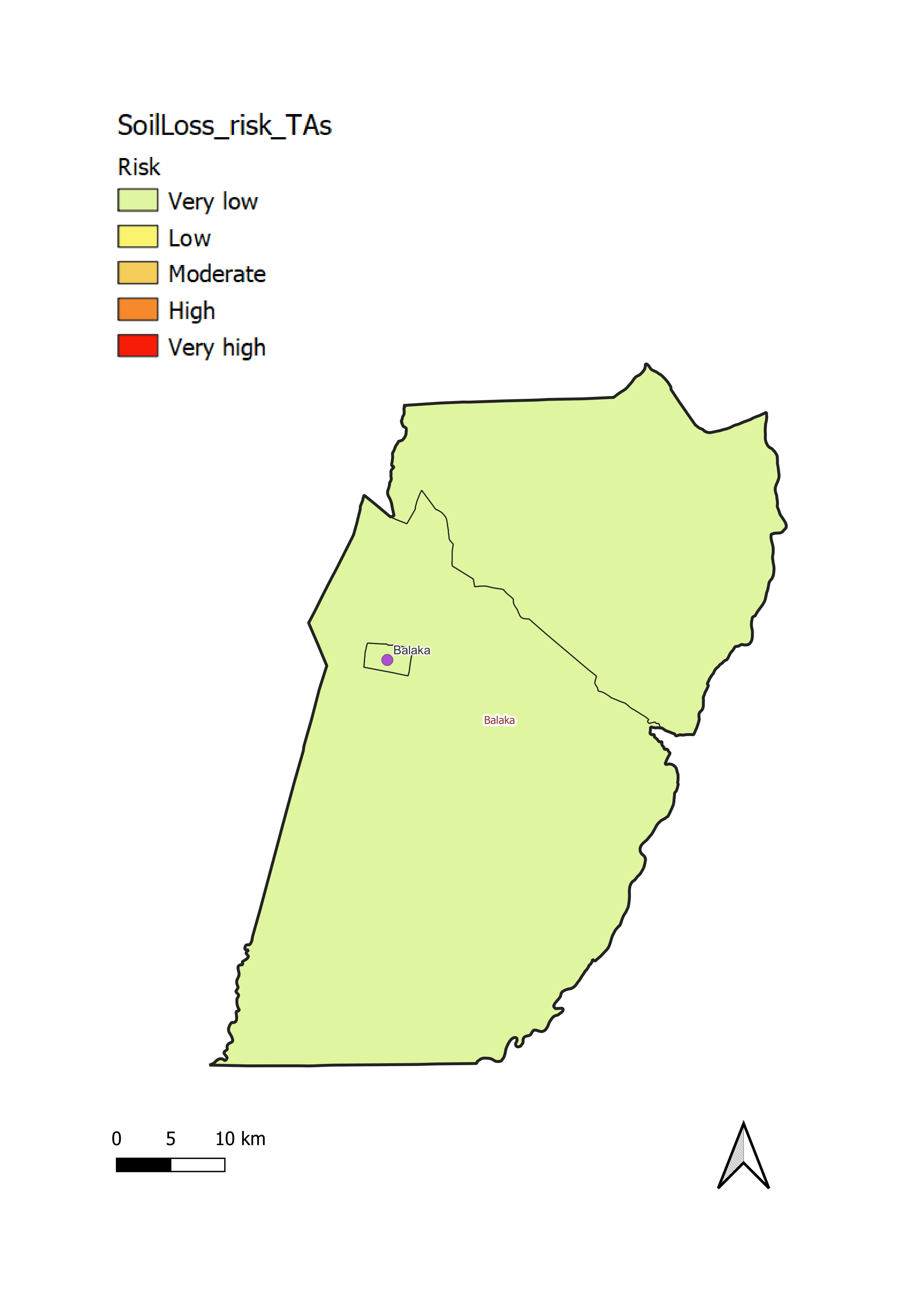 Balaka District soil loss risk