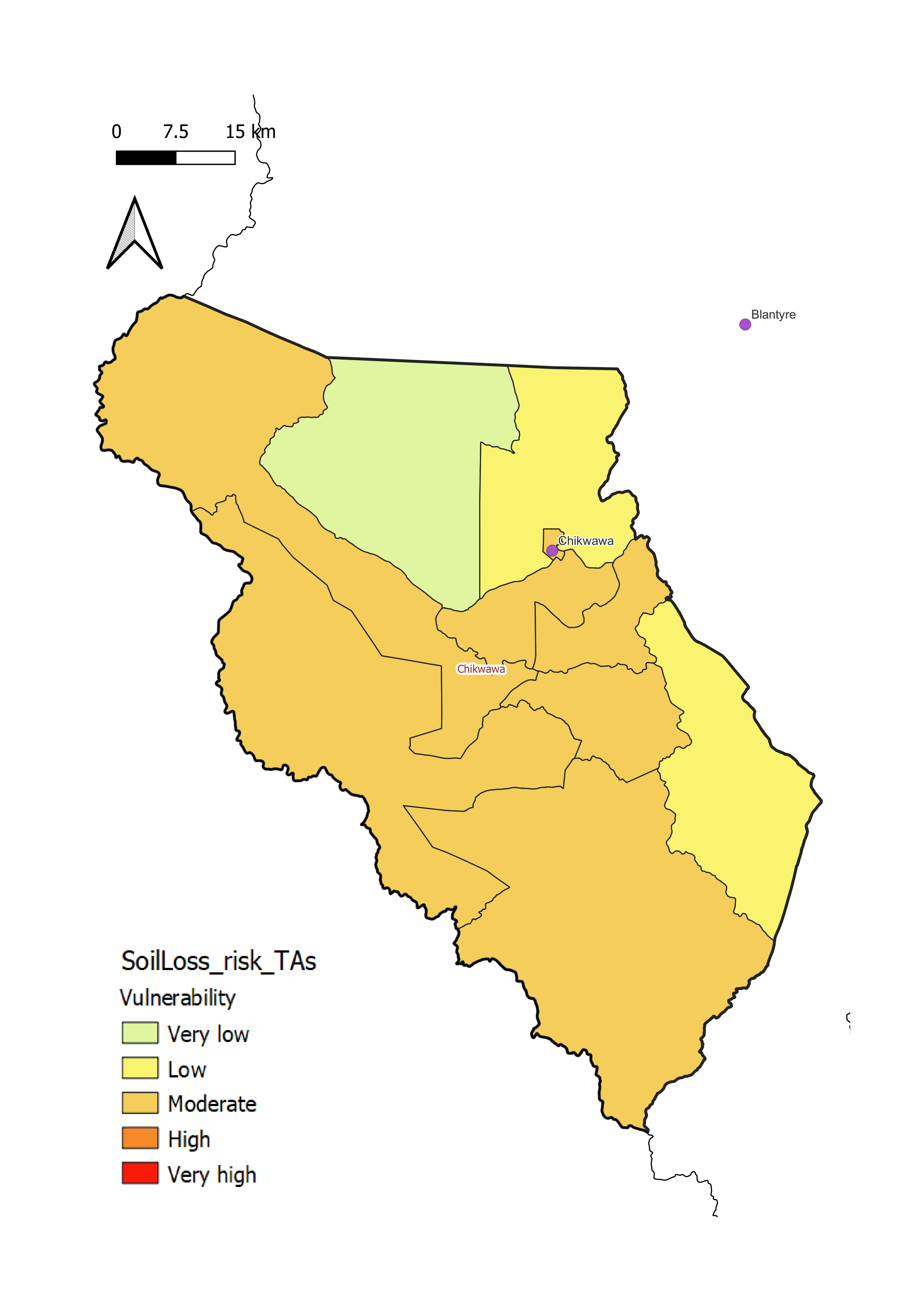 Chikwawa District soil loss vulnerability