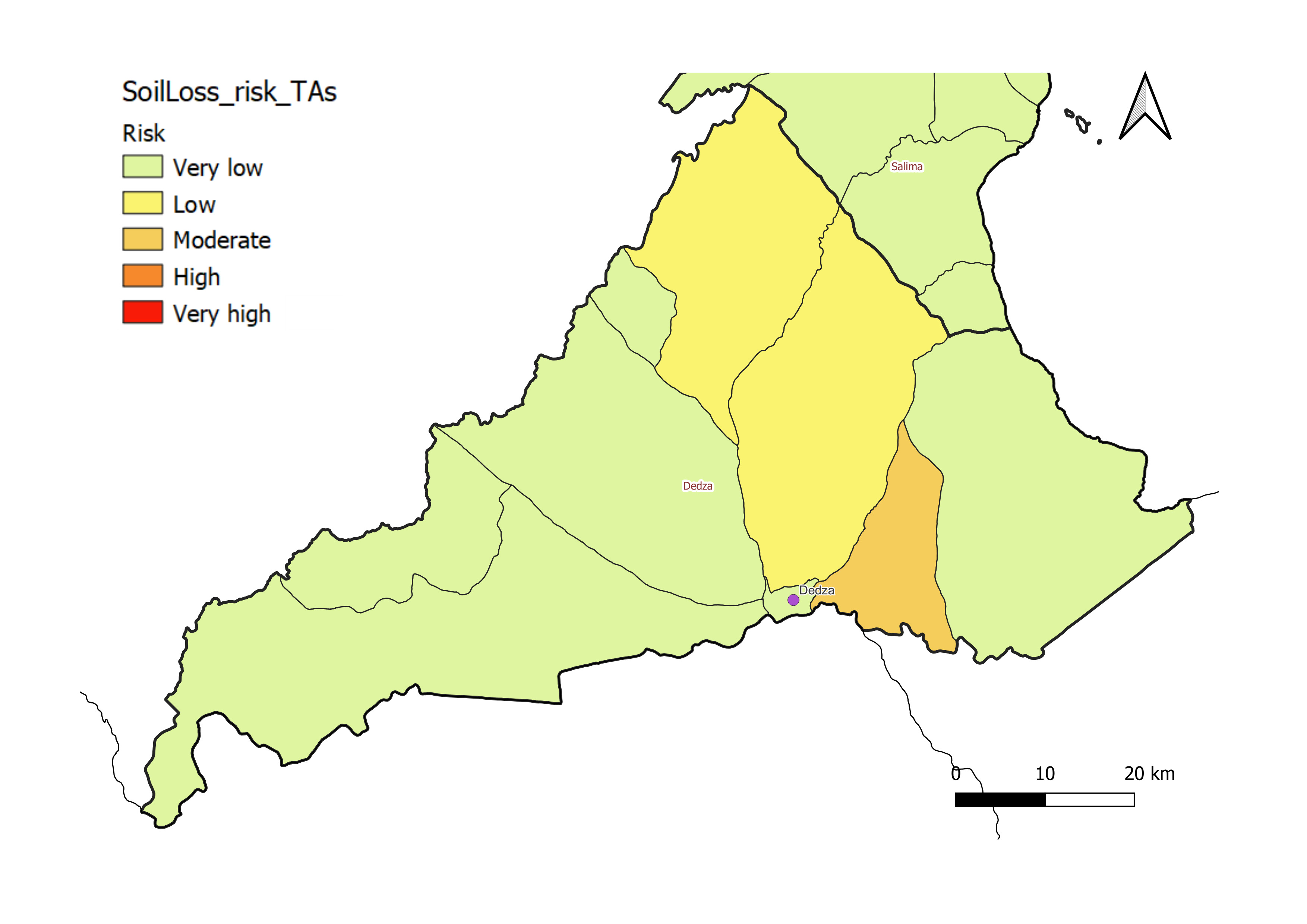 Dedza District soil loss risk
