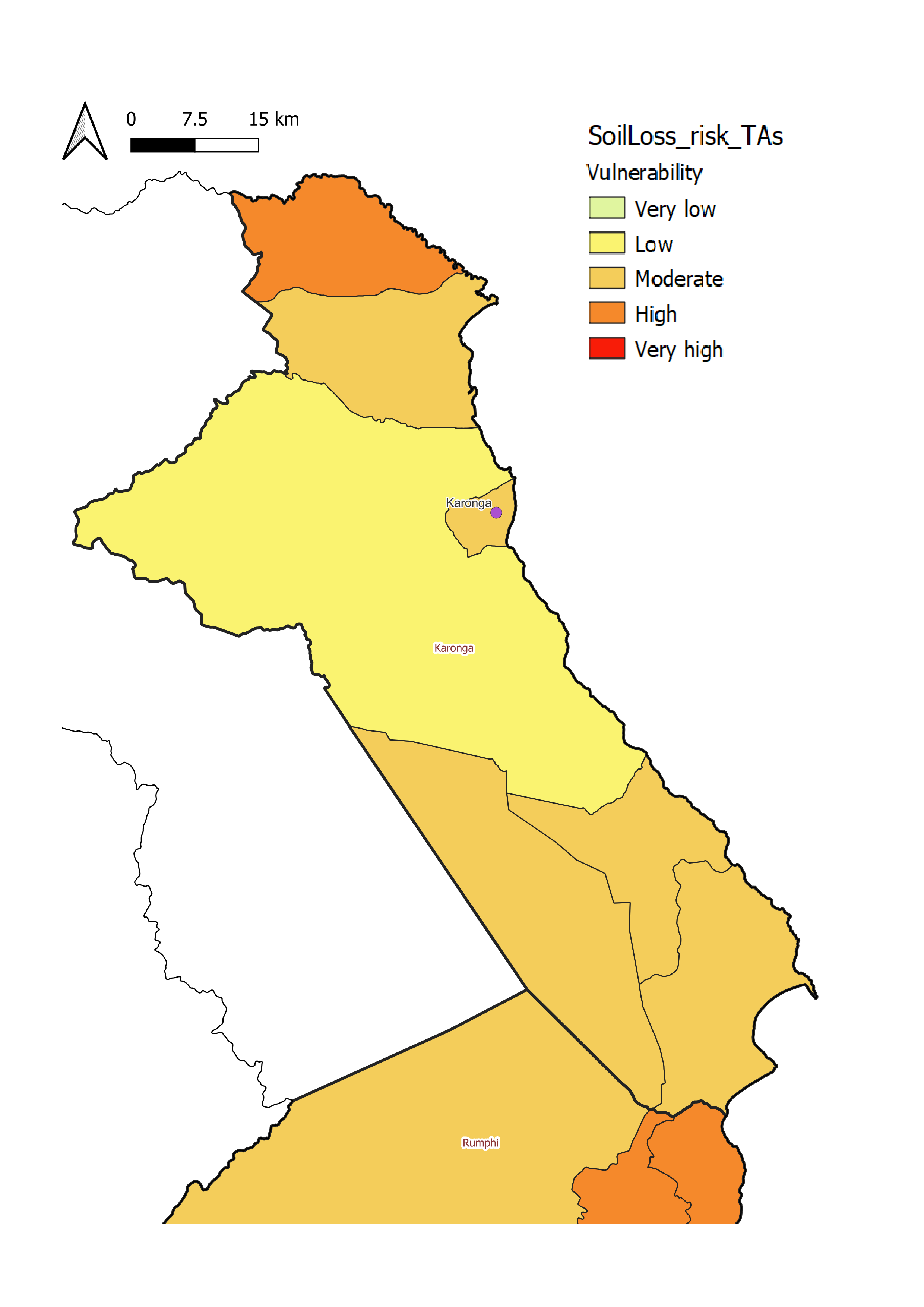 Karonga District soil loss vulnerability