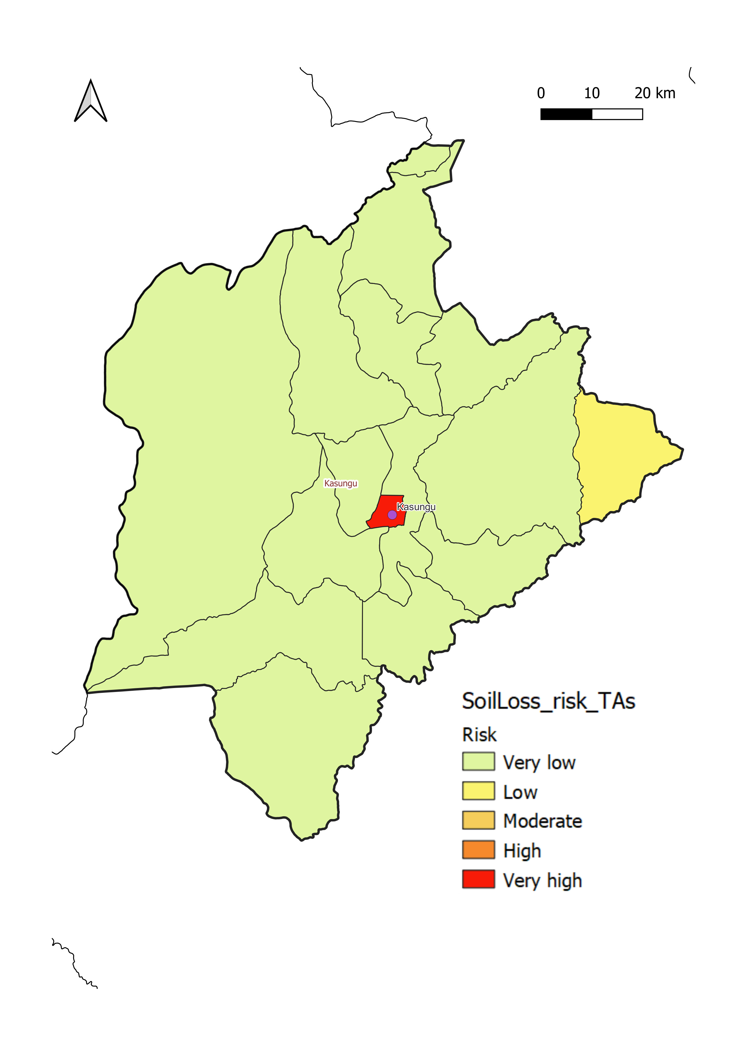 Kasunga District soil loss risk