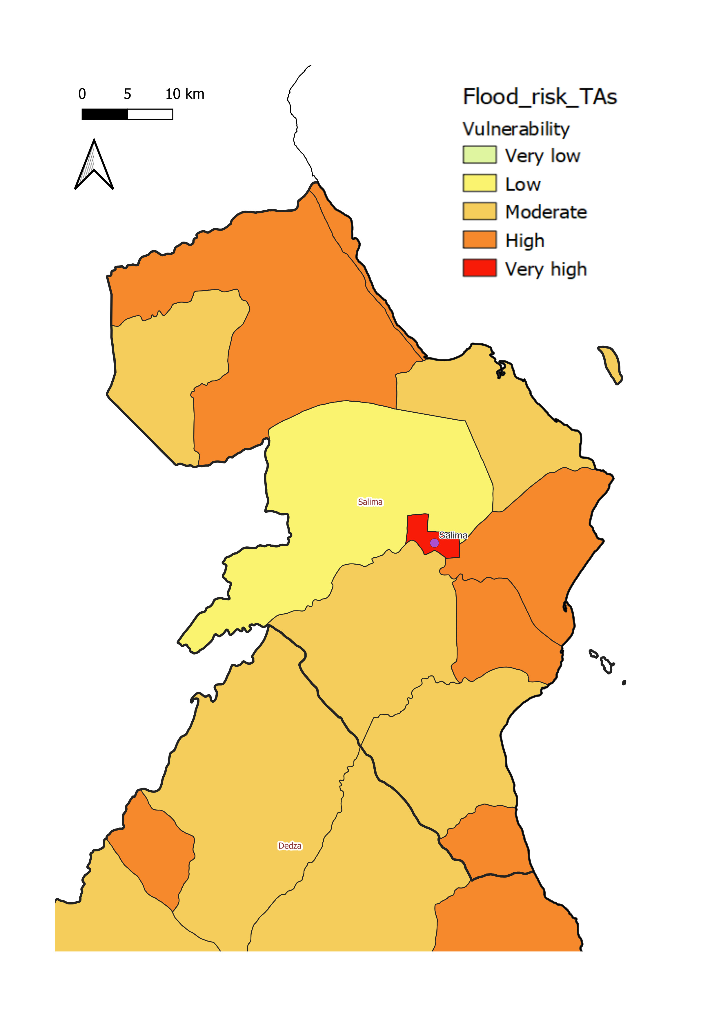 Salima District flood vulnerability