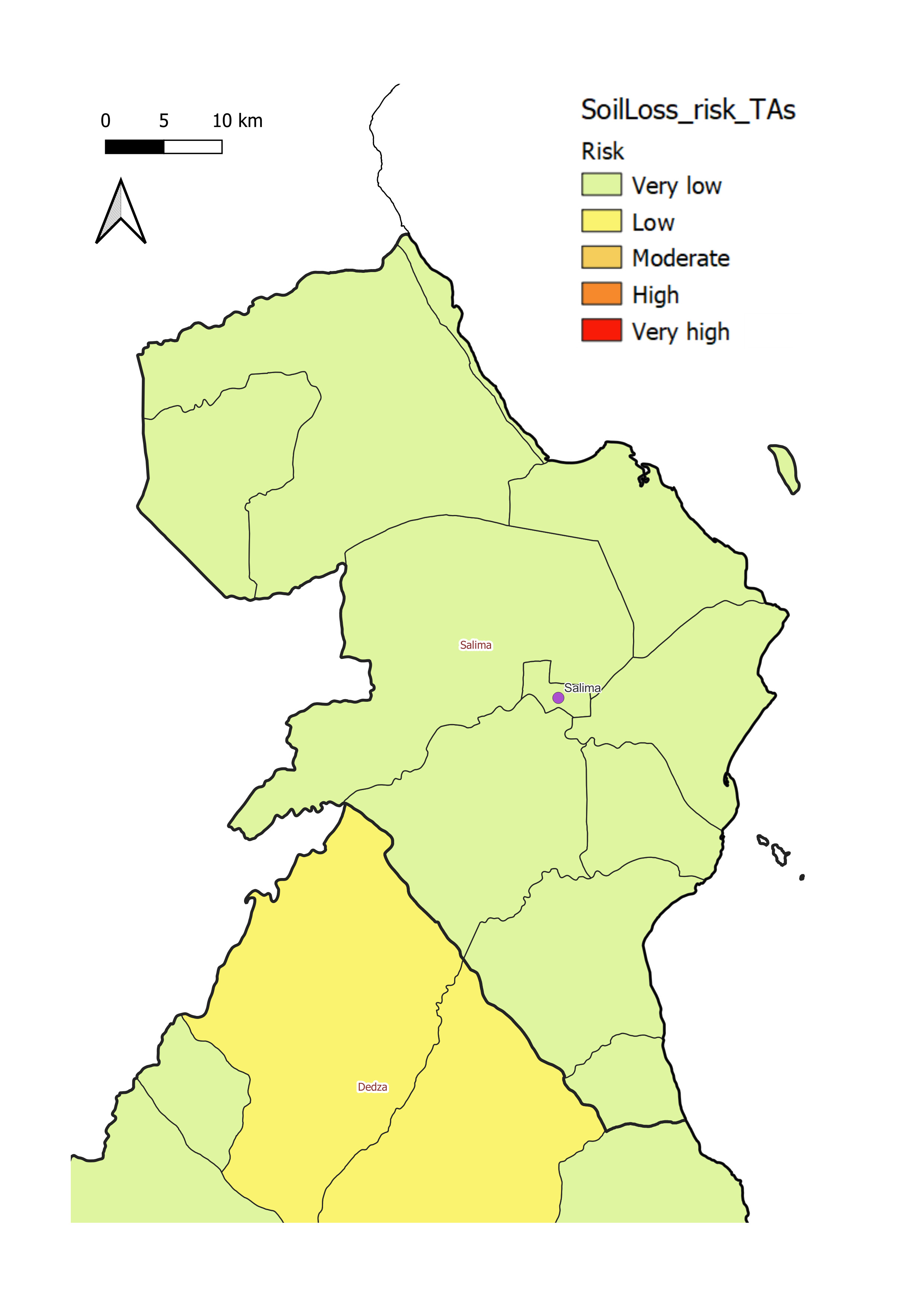 Salima District soil loss risk