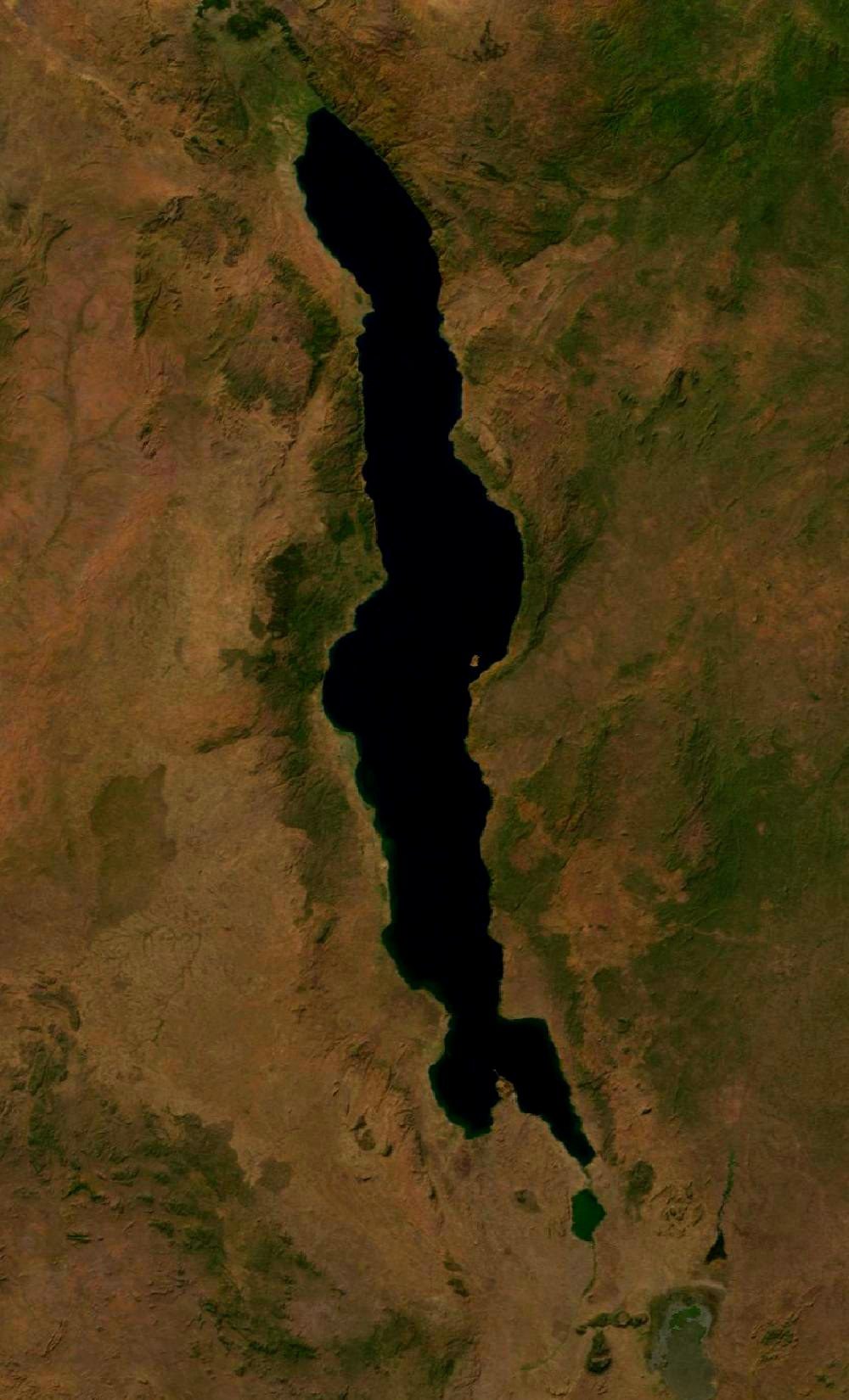 Satellite view of Lake Malawi